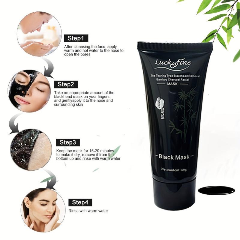 2pcs 60g Bamboo Charcoal Blackhead Remover Nose Paste Deep Cleansing Men Women
