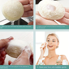 Natural Loofah Cleansing Facial Puff - Makeup Removal & Deep Cleansing