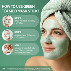 Green Tea Mud Stick Mask for Blackheads and Pore Purifying