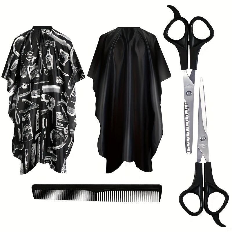 Hair Cutting Cape with Scissors Comb Accessories