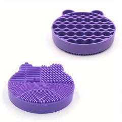 Silicone Makeup Brush Cleaning Mat With Brush Drying Holder