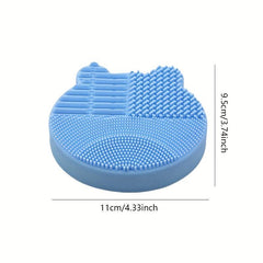 Silicone Makeup Brush Cleaning Mat With Brush Drying Holder