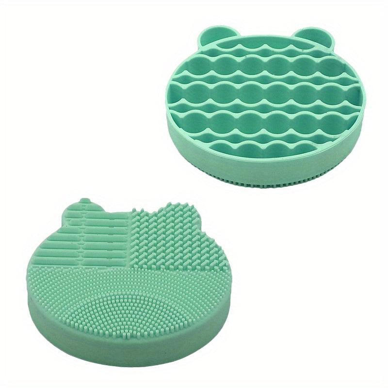 Silicone Makeup Brush Cleaning Mat With Brush Drying Holder