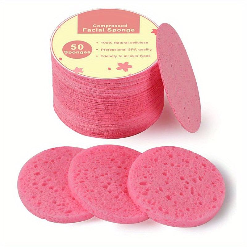 Compressed Facial Sponges 50 Count - Daily Cleansing Exfoliating Spa Sponge