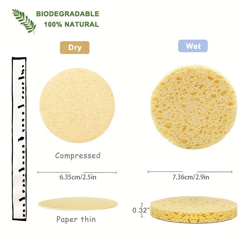Compressed Facial Sponges 50 Count - Daily Cleansing Exfoliating Spa Sponge