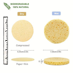 Compressed Facial Sponges 50 Count - Daily Cleansing Exfoliating Spa Sponge