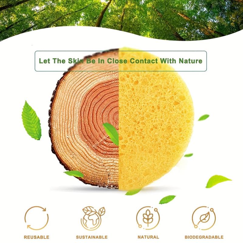 Compressed Facial Sponges 50 Count - Daily Cleansing Exfoliating Spa Sponge