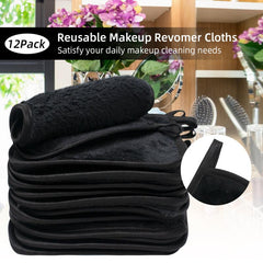 12pcs Reusable Makeup Remover Cloths Pads - Face Cleansing Cloth