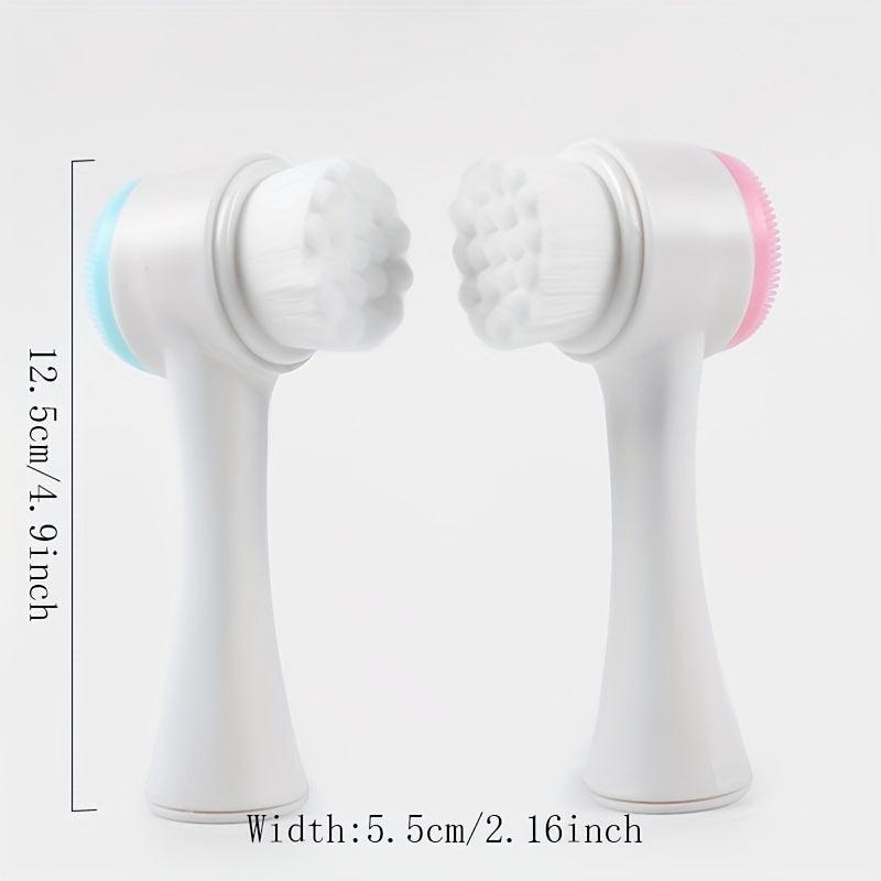 3D Silicone Hair Face Wash Brush: Double Sided Cleansing Tool