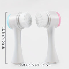 3D Silicone Hair Face Wash Brush: Double Sided Cleansing Tool