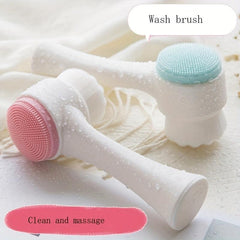 3D Silicone Hair Face Wash Brush: Double Sided Cleansing Tool