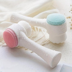 3D Silicone Hair Face Wash Brush: Double Sided Cleansing Tool
