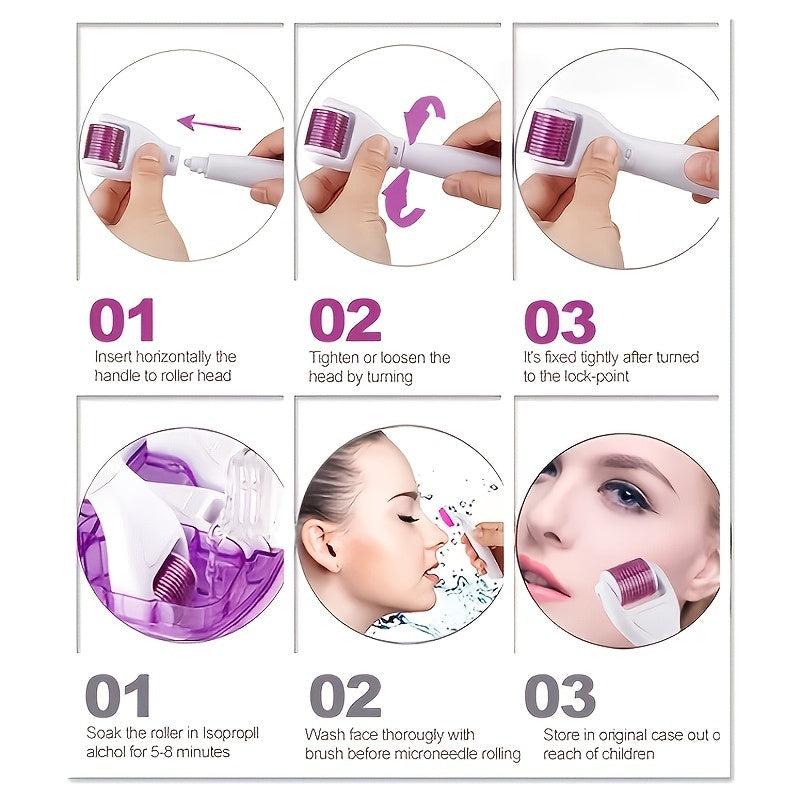 6 in 1 Derma Roller Kit for Face and Body Micro Needle with 5 Heads