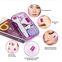 6 in 1 Derma Roller Kit for Face and Body Micro Needle with 5 Heads