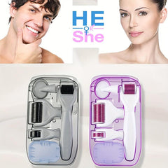 6 in 1 Derma Roller Kit for Face and Body Micro Needle with 5 Heads