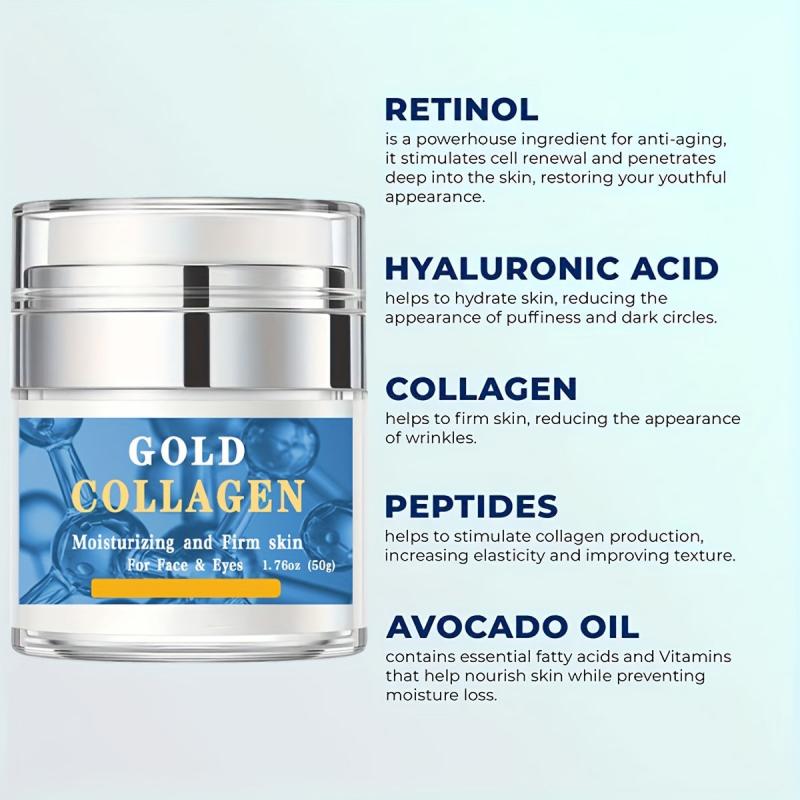 Retinol Collagen Face Cream Hydrates Firms Smoothes Wrinkles 1.76oz