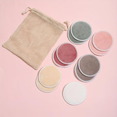12pcs Reusable Makeup Remover Pads with Mesh Pouch