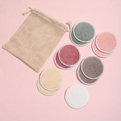 12pcs Reusable Makeup Remover Pads with Mesh Pouch
