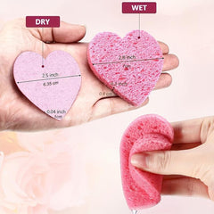 20 Pcs Heart Shape Facial Sponges with Container