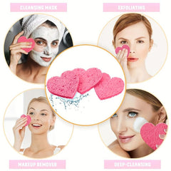 20 Pcs Heart Shape Facial Sponges with Container