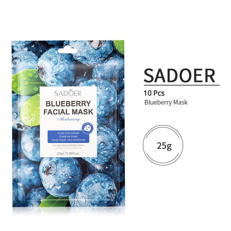 Fruit Mask Coffee Blueberry Cherry Moisturize Relieve Dryness 10 Pcs