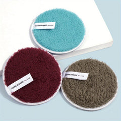 3 Pcs Lazy Water Makeup Cleanser Puff Double-sided Cleaning Wet Puff