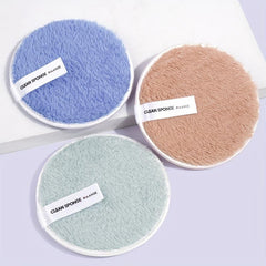 3 Pcs Lazy Water Makeup Cleanser Puff Double-sided Cleaning Wet Puff