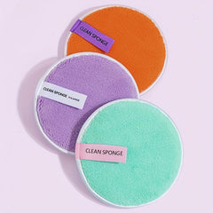 3 Pcs Lazy Water Makeup Cleanser Puff Double-sided Cleaning Wet Puff