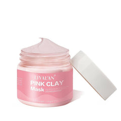 LIYALAN Pink Clay Face Mud Mask for Blackheads Pore Shrinking 120g