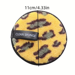 1pc Reusable Leopard Print Women's Makeup Remover Pad Coral Velvet Disc