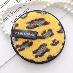 1pc Reusable Leopard Print Women's Makeup Remover Pad Coral Velvet Disc