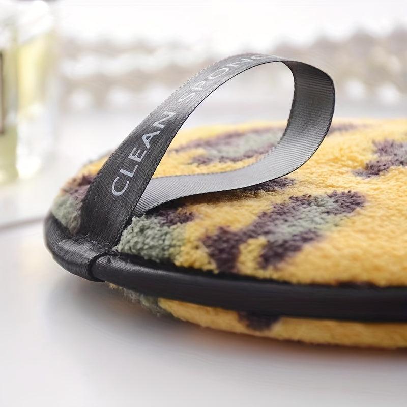 1pc Reusable Leopard Print Women's Makeup Remover Pad Coral Velvet Disc