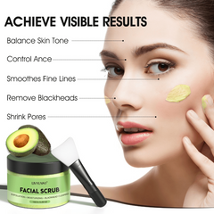 Organic Avocado & Green Tea Face Scrub With Brush