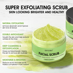 Organic Avocado & Green Tea Face Scrub With Brush