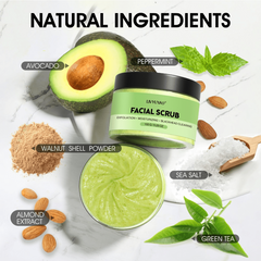 Organic Avocado & Green Tea Face Scrub With Brush