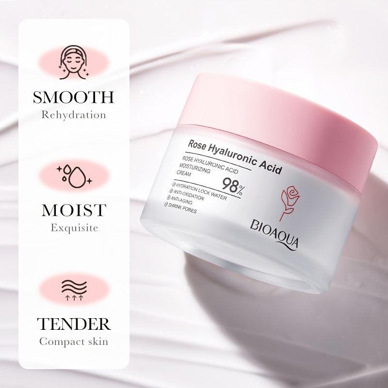Rose Hyaluronic Acid 50ml Moisturizing Cream Face Moisturizer