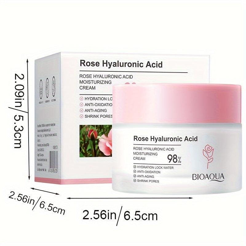 Rose Hyaluronic Acid 50ml Moisturizing Cream Face Moisturizer