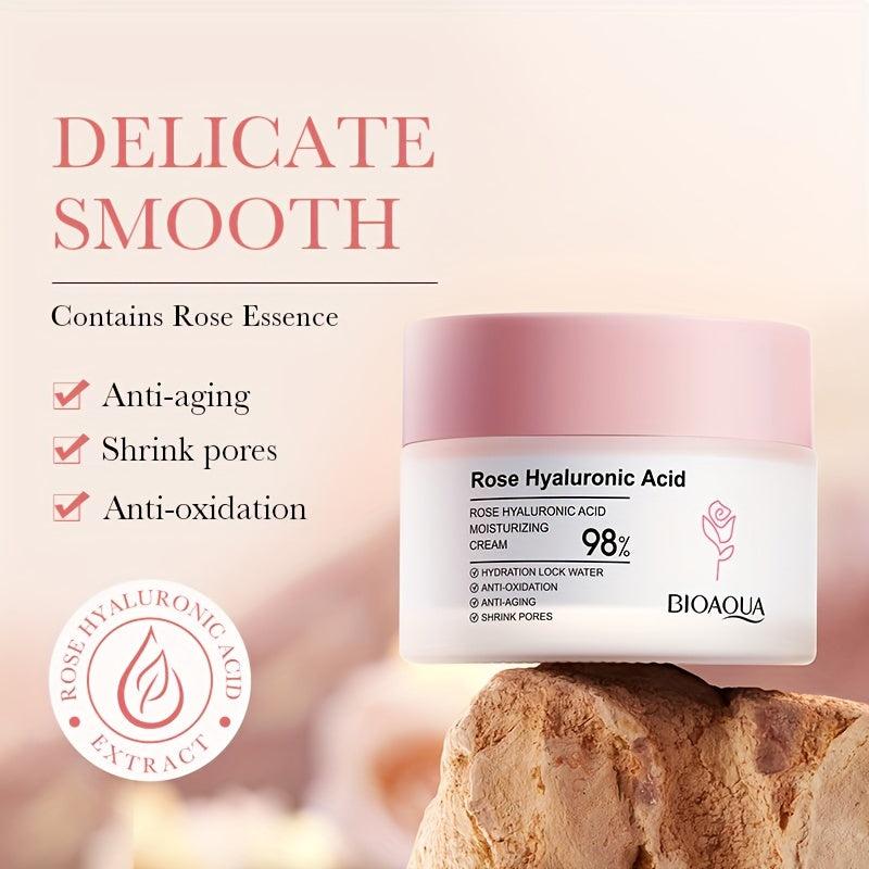 Rose Hyaluronic Acid 50ml Moisturizing Cream Face Moisturizer