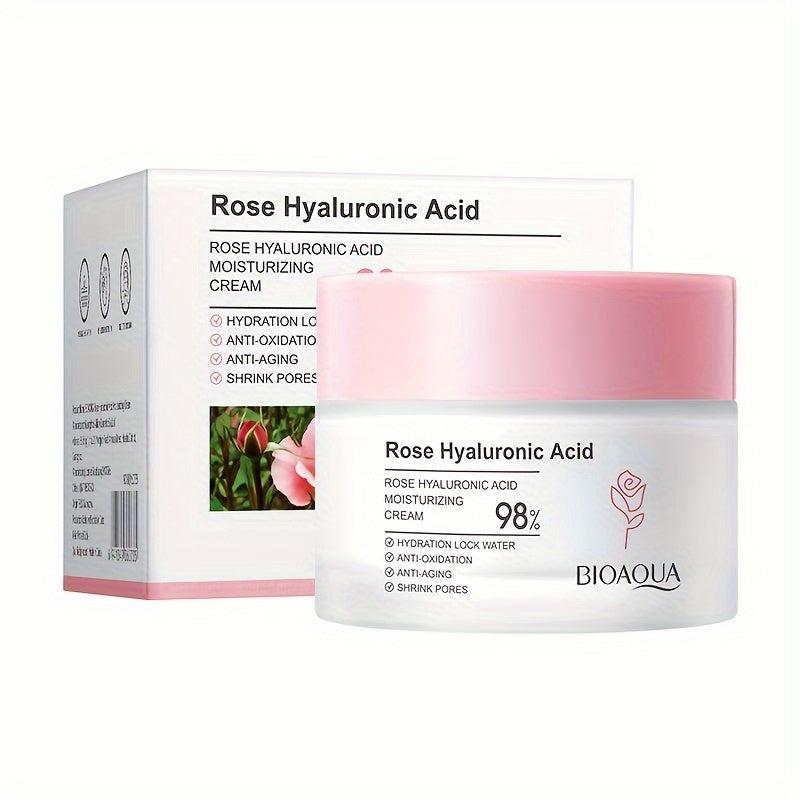 Rose Hyaluronic Acid 50ml Moisturizing Cream Face Moisturizer