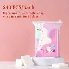 240 Pcs Stretchable Cosmetic Pads Makeup Removal & Facial Mask