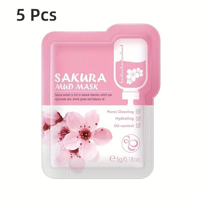 5 Pcs Cherry Mask Mud Clean Mud Film Face Skin Care Moisturizing Skin Skin Care
