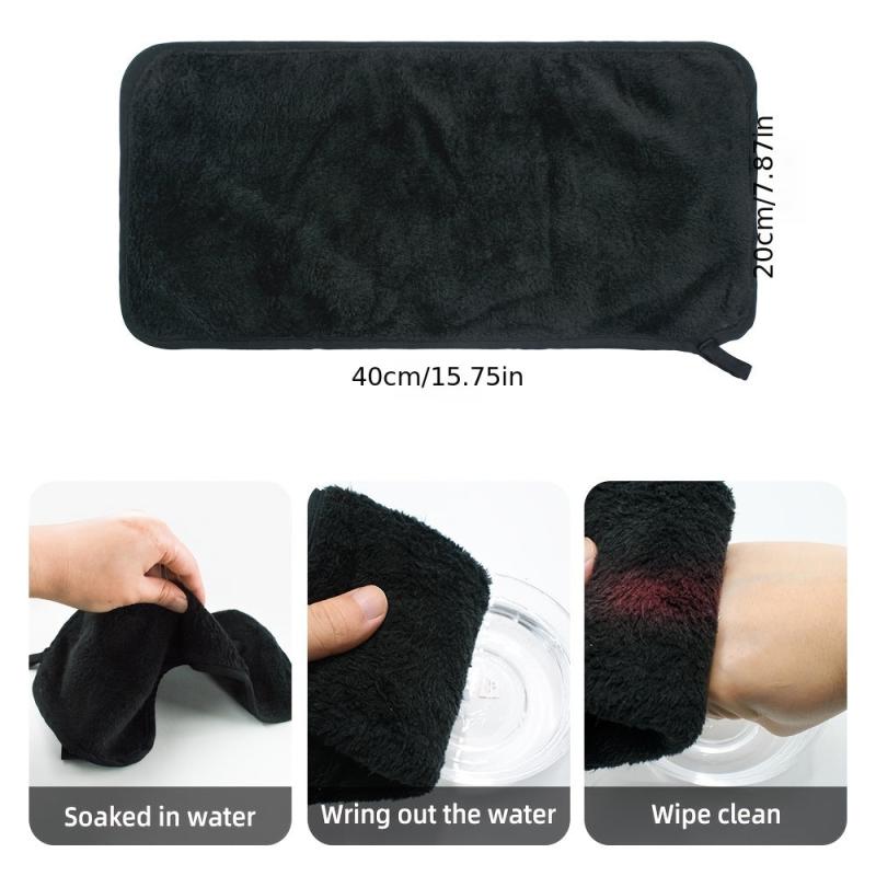 2 Pcs Makeup Remover Flannel Towel Reusable Microfiber Facial Cleansing Cloths