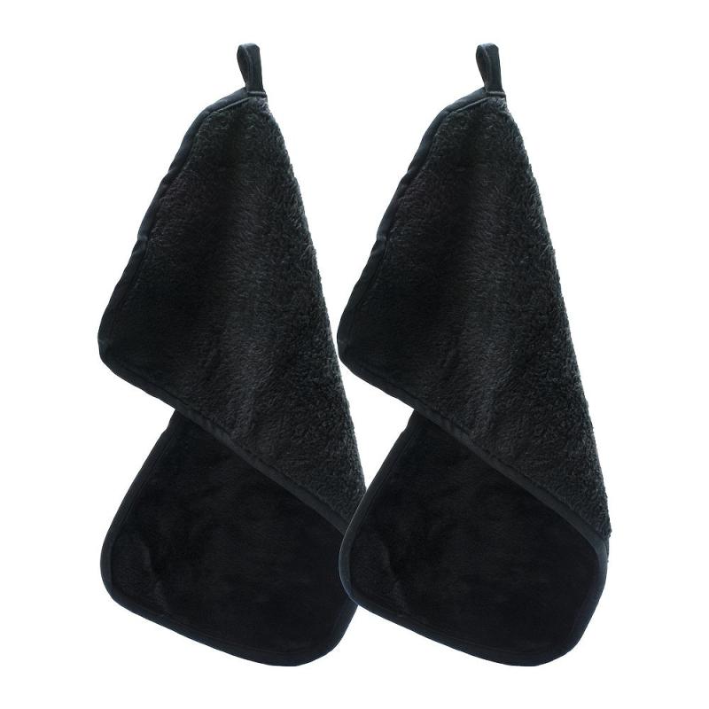 2 Pcs Makeup Remover Flannel Towel Reusable Microfiber Facial Cleansing Cloths