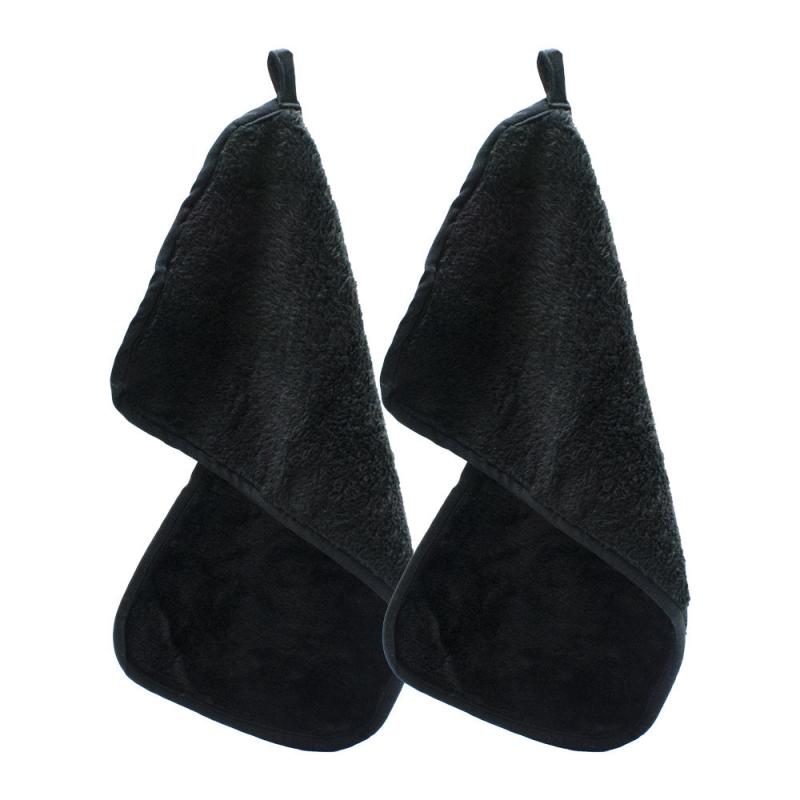 2 Pcs Makeup Remover Flannel Towel Reusable Microfiber Facial Cleansing Cloths