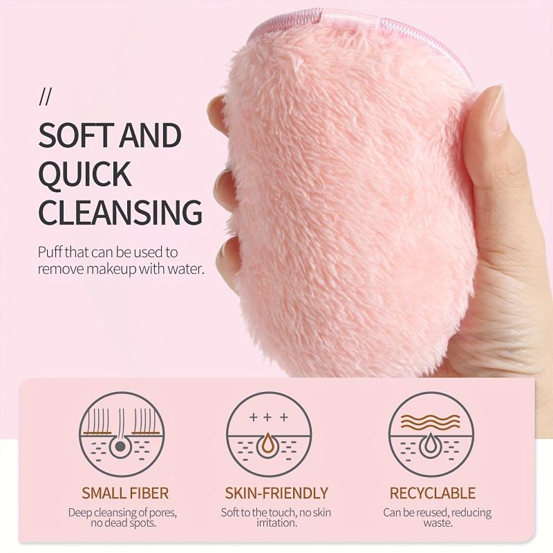3 Pcs Natural Facial Powder Puffs Reusable Makeup Remover Pads
