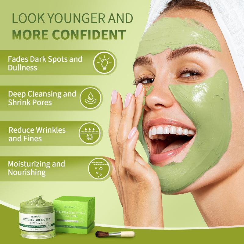 Green Tea Clay Facial Mask with Volcanic Mud
