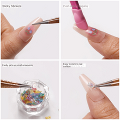 Precision Tweezers for Eyelash Extension Nail Sticker Rhinestones Gems