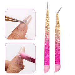Precision Tweezers for Eyelash Extension Nail Sticker Rhinestones Gems