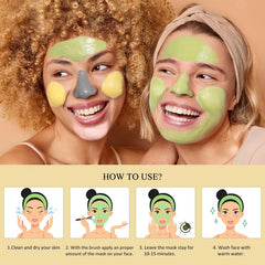 Clay Mask Set Turmeric Vitamin C Green Tea Dead Sea Mud Rose Skin Care Face Mask