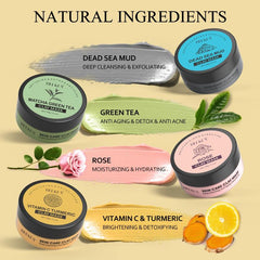 Clay Mask Set Turmeric Vitamin C Green Tea Dead Sea Mud Rose Skin Care Face Mask